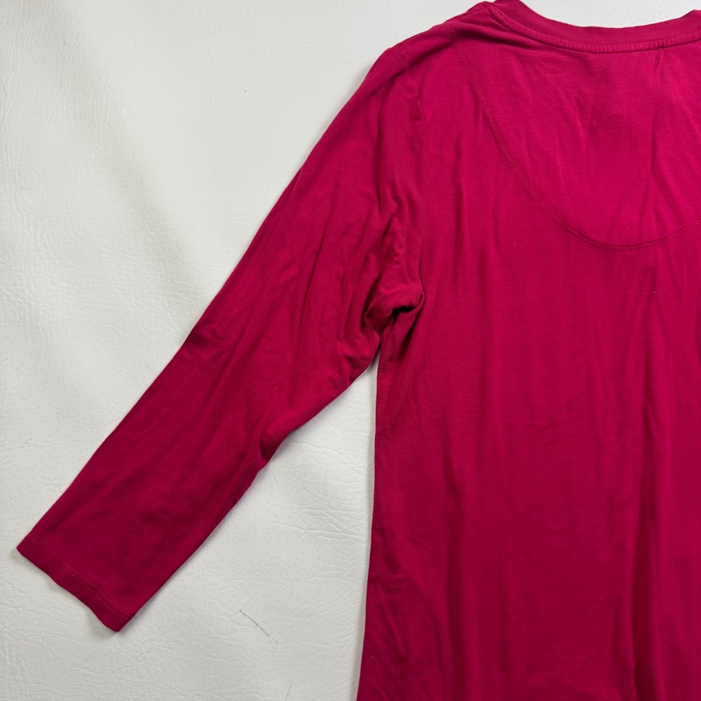 Johnny Was Womens Pink Bamboo Viscose V-Neck Long Sleeve Top T16321-9 Small - Picture 12 of 13